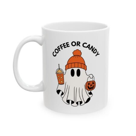 Coffee Or Candy Cute Halloween Ghost Ceramic Mug