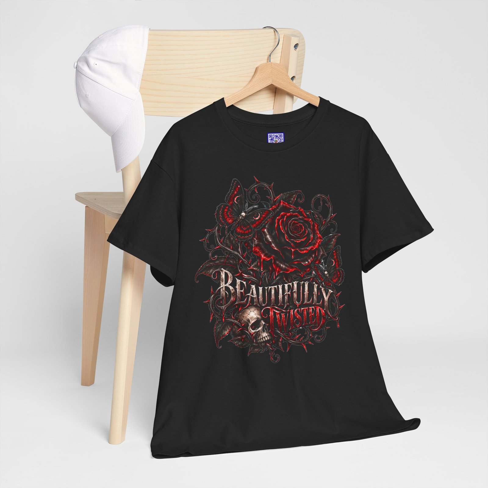 Beautifully Twisted Gothic Rose And Skull T Shirt - Image 3