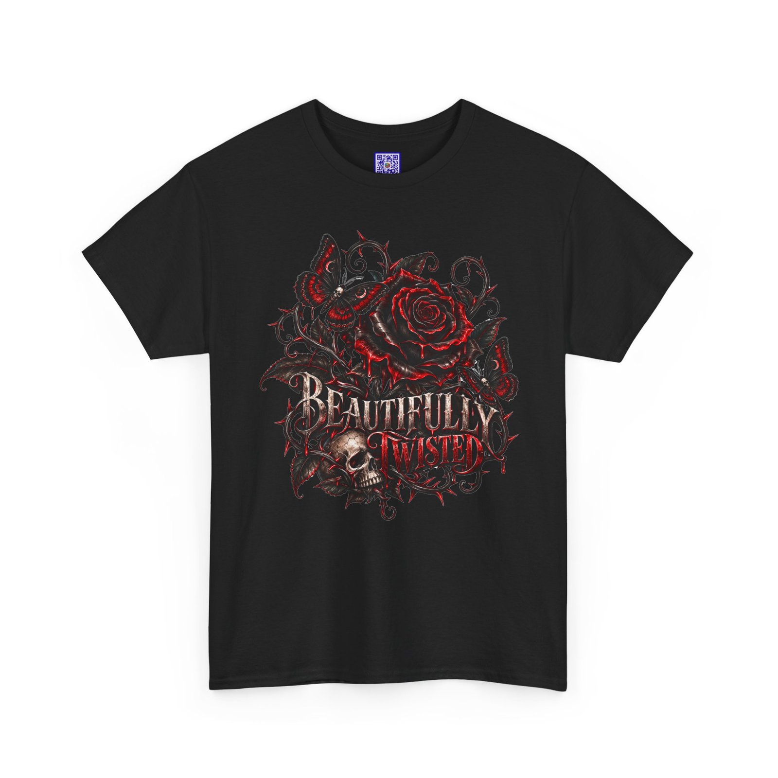 Beautifully Twisted Gothic Rose And Skull T Shirt - Image 2