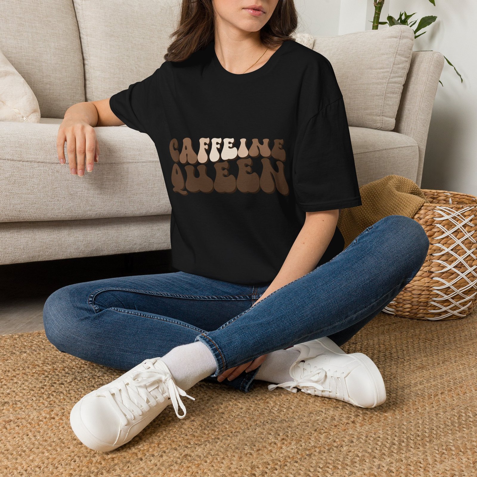 Caffeine Queen Retro Coffee Lover T Shirt - Image 7