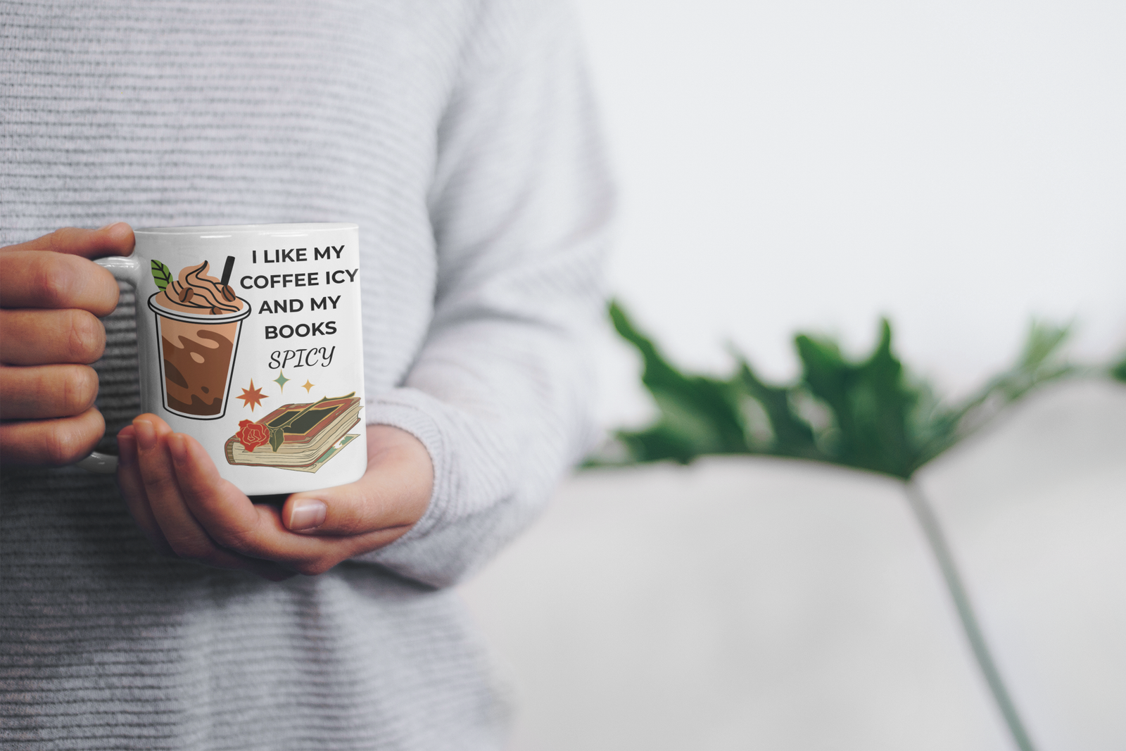 I Like My Coffee Icy And My Books Spicy Coffee Mug - Image 3