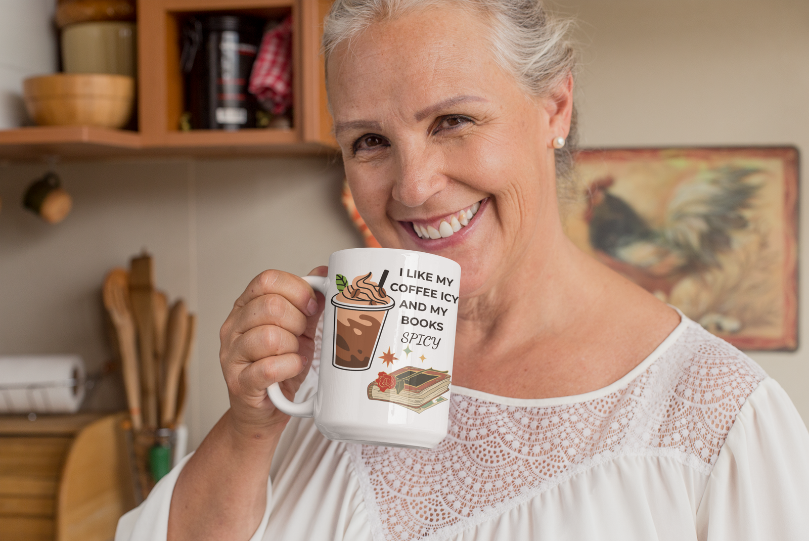 I Like My Coffee Icy And My Books Spicy Coffee Mug - Image 4