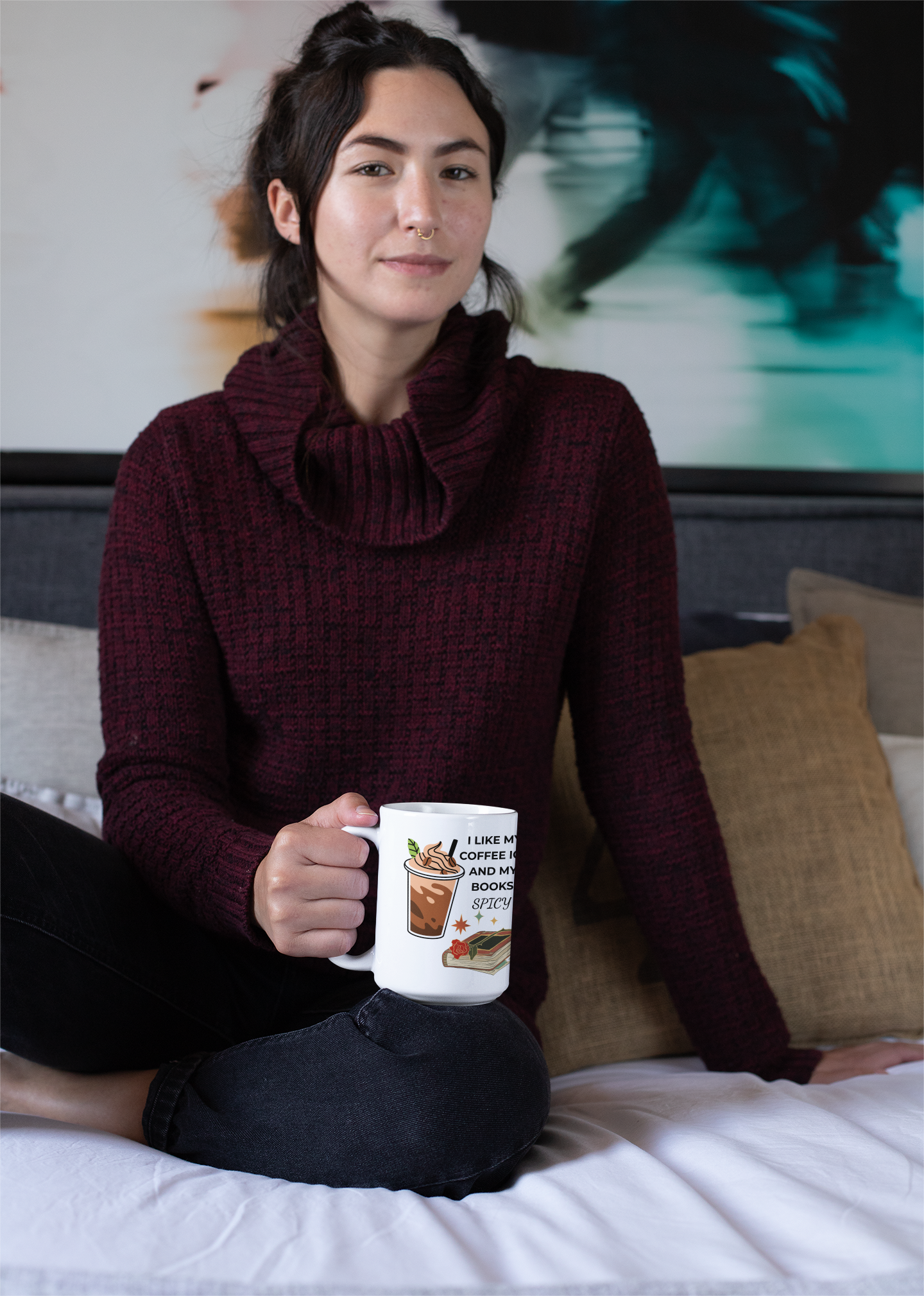 I Like My Coffee Icy And My Books Spicy Coffee Mug - Image 5