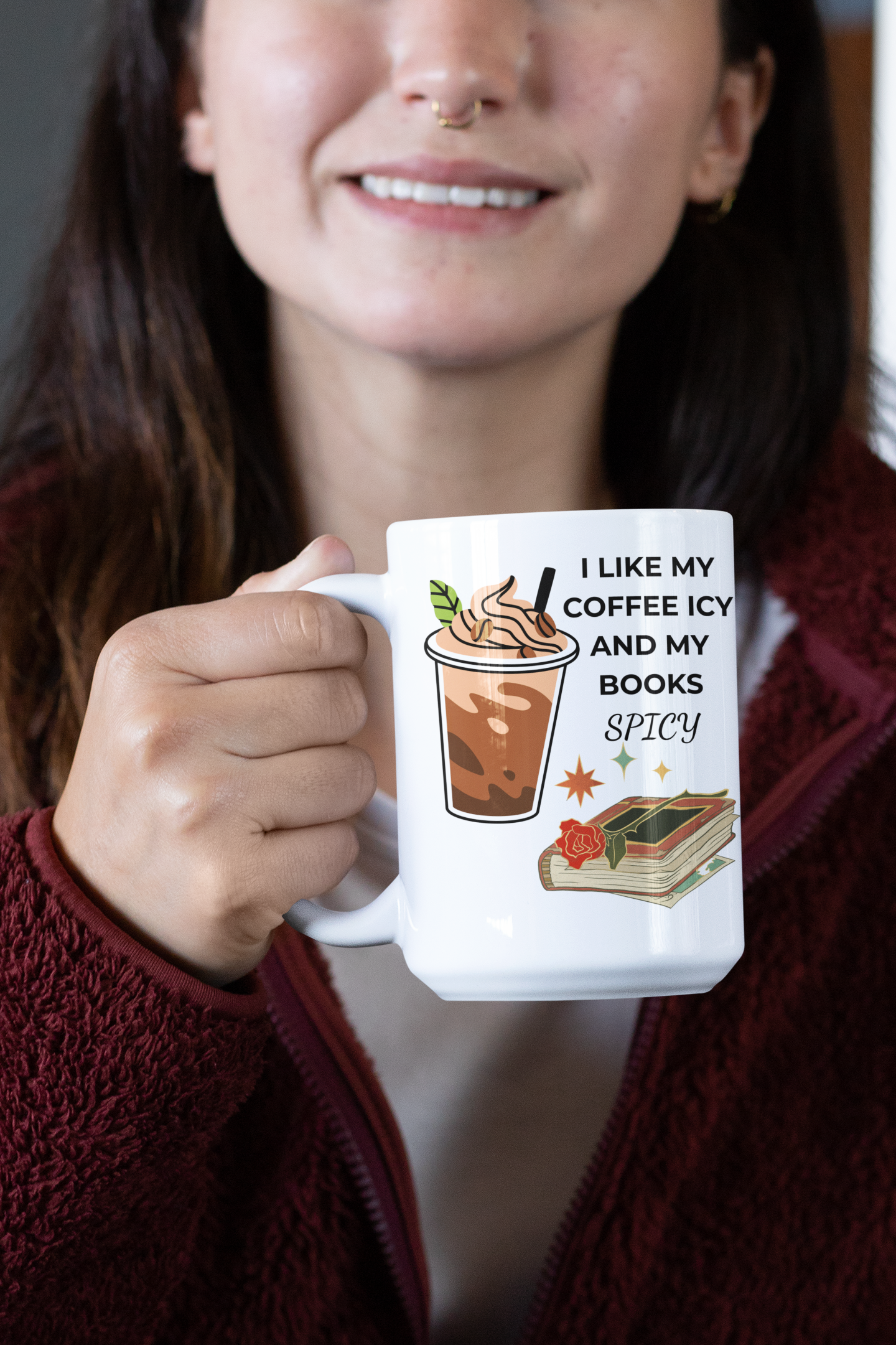 I Like My Coffee Icy And My Books Spicy Coffee Mug - Image 7