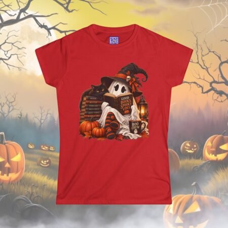 Good Books Spooky Vibes Ghost Halloween Softstyle Tee