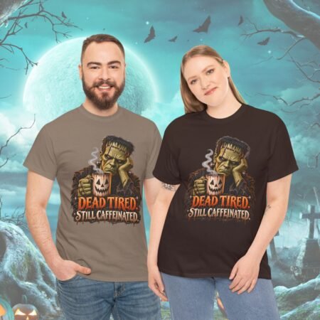 Dead Tired Still Caffeinated Frankenstein Halloween T Shirt