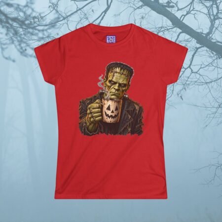 Frankenstein Coffee Halloween Monster Softstyle Tee