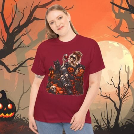 Skeleton Ghost And Black Cat Halloween T Shirt