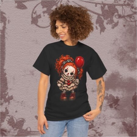 Creepy Cute Clown Girl Red Balloon Halloween T Shirt