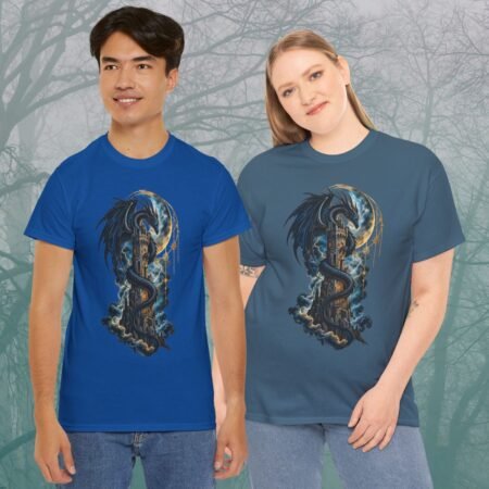 Gothic Dragon Tower Fantasy T Shirt