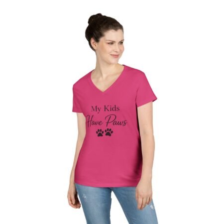 My Kids Have Paws Pet Mom V Neck T Shirt