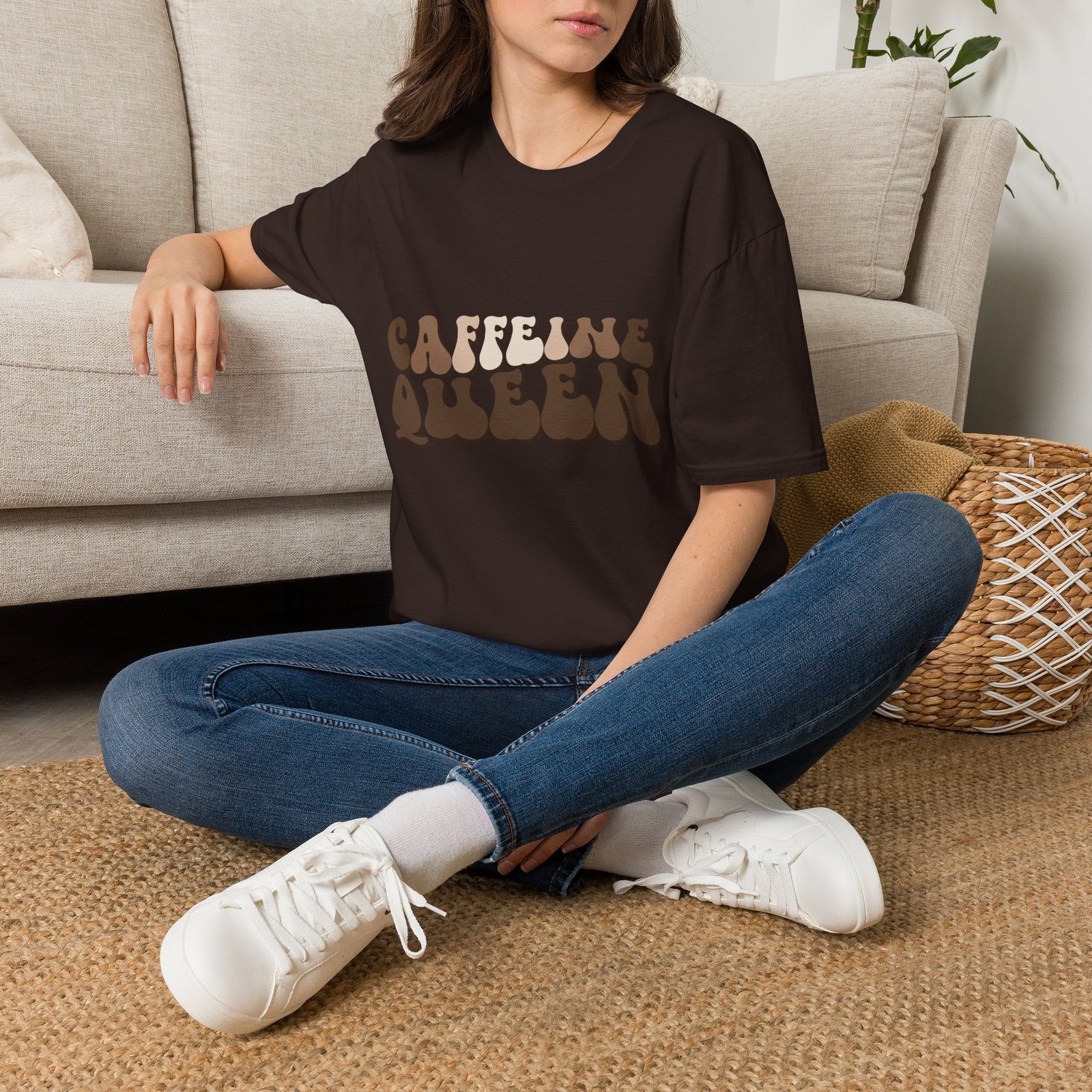 Caffeine Queen Retro Coffee Lover T Shirt - Image 9